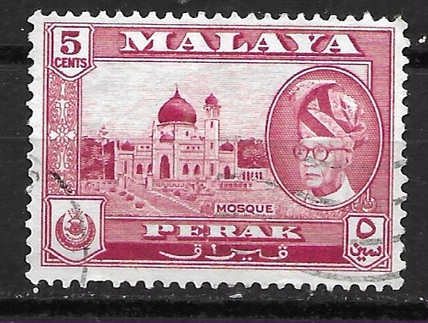 Tutti i francobolli: Perak 1957: Moschee – Usato da Zürich venduto da Rainstamps