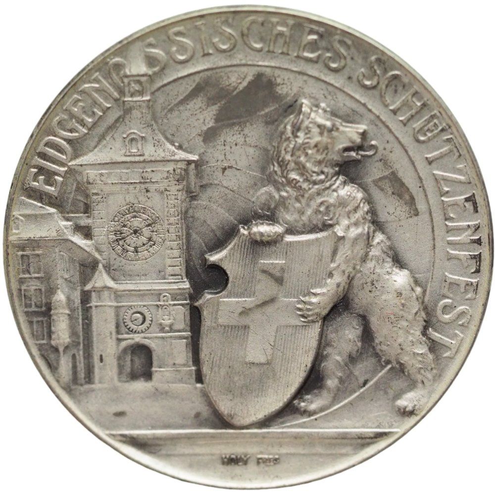 Médailles: Schweiz Eidg. Schützenfest Bern 1910 Silber – D'occasion à Liestal par fibonaccis 1