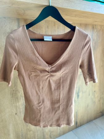 VILA Damen Shirt Gr. XS Braun Herbst Style Blogger Look