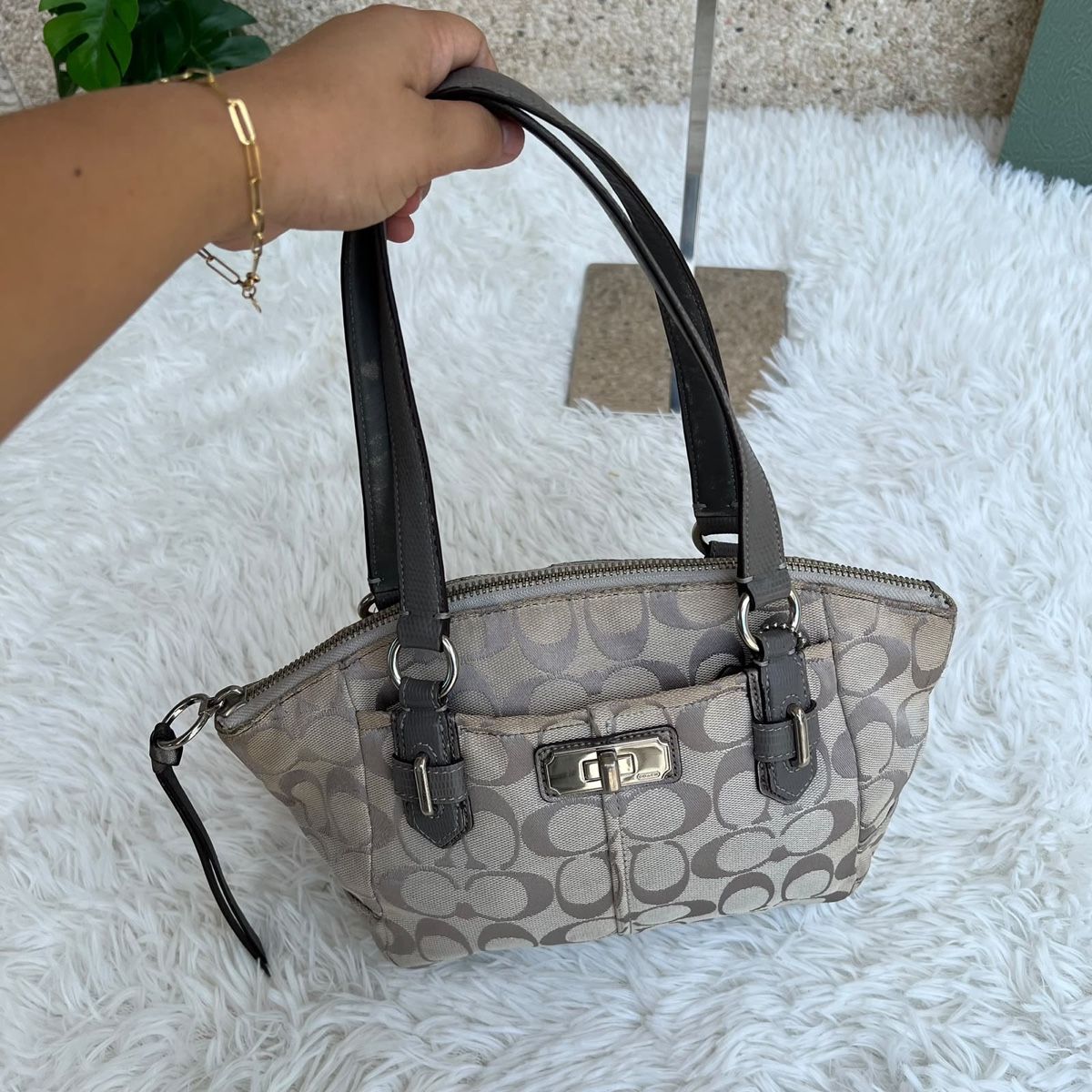 Coach Borse da donna: Coach Handtasche C Monogram Canvas Leder 29x19cm gebraucht – Usato da Eggenwil venduto da CNSRVINTAGE 5