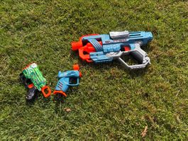 3 Pistolen (2x NERF und 1x X-Shot) ab 1.-