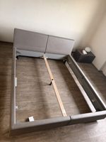 Bettgestell, Kunstleder grau, 160x200 cm - Top Zustand!