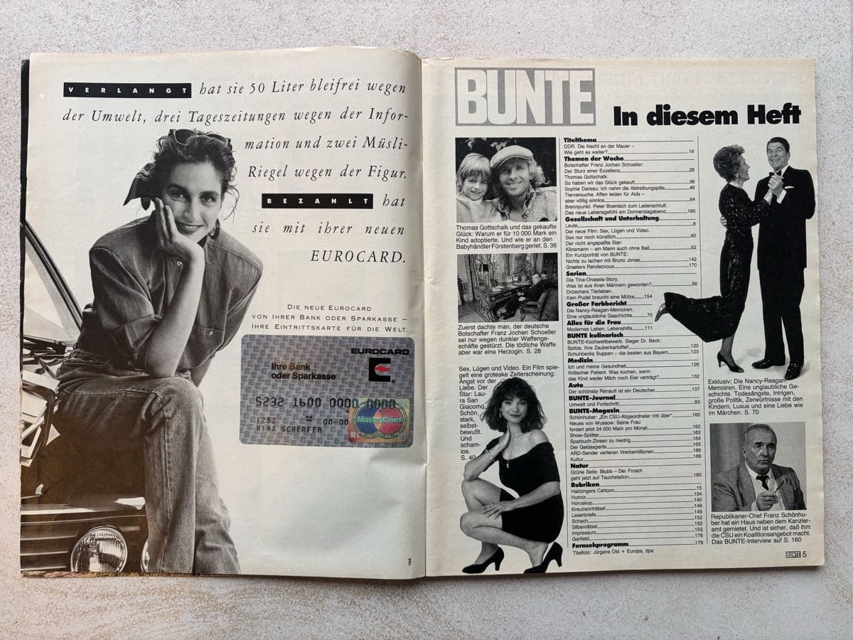 Riviste & Magazine: Zeitschrift Bunte nach Mauerfall, 16.11.1989 – Usato da Oberengstringen venduto da exmex 2