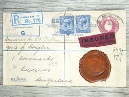 TR80 Enveloppe + Timbre England 1924