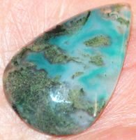 Cabochon gelocht L-6164 – Grüner Moos Achat 26X17mm