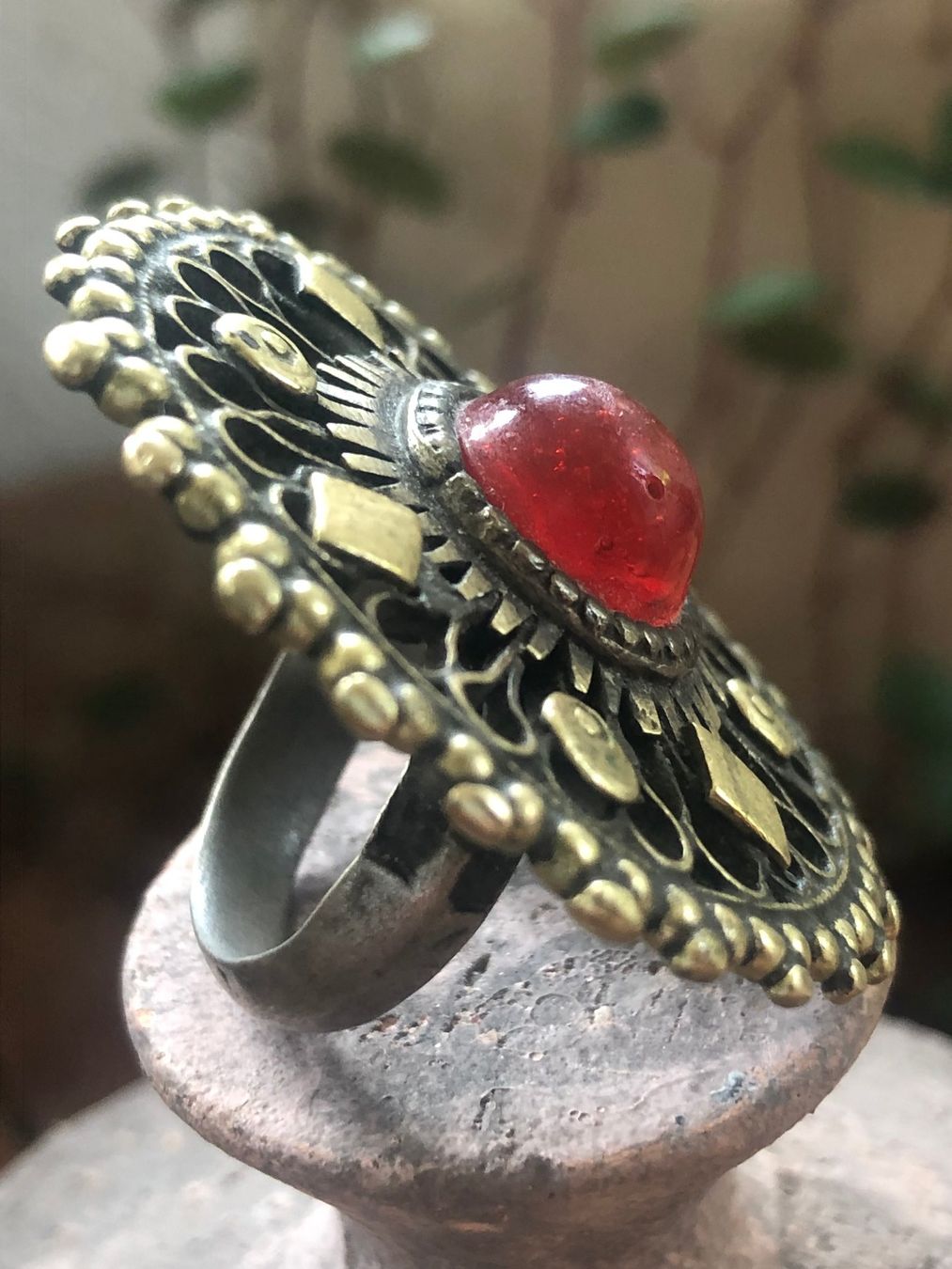Ringe: XXL Fingerring Ring Ethno orange Boho gold silber – Gebraucht aus Wald ZH von rotschmuddl 2