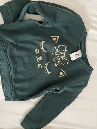Pull fille Palomino taille 98, motif chat doré ✨