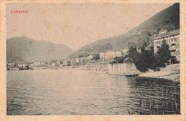 Locarno (TI) Lungolago retro pubblicità Cailler chocolate