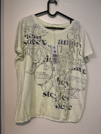 Damen T-Shirt gelb Grösse Lmit Aufdruck neu
