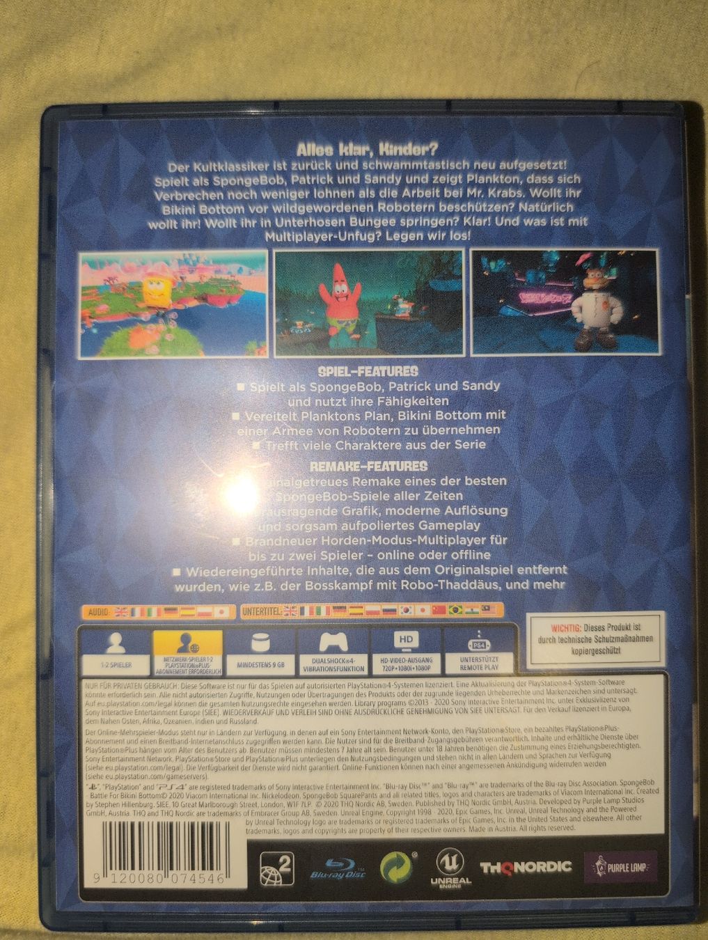 Sony Spiele: PS4 Spongebob Schlacht um Bikini Bottom – Gebraucht aus Derendingen von BourbonCH 1