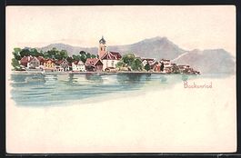 Künstler-AK Beckenried, Stadtblick