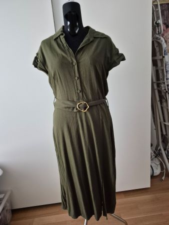 Kleid, grün Leinen, grösse L