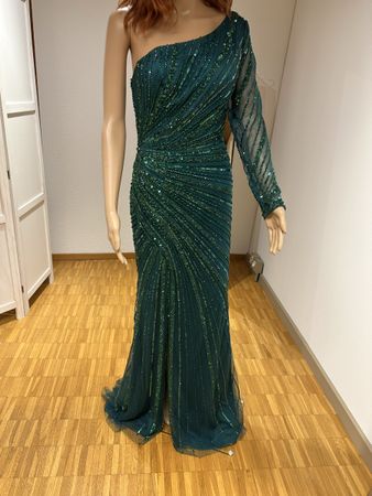 Damen Abendkleid Grösse S smaragdgrün bestickt