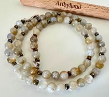 Echter Labradorit – schimmernde Edelsteinkette, Handarbeit