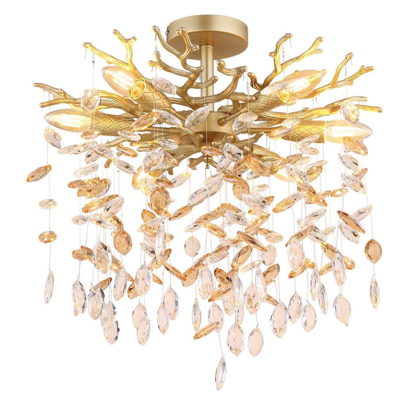 Kronleuchter & Deckenlampen: Deckenleuchte, Glaskristalle, 50 cm Ø – Neu (gemäss Beschreibung) aus Kreuzlingen von Smart-Light