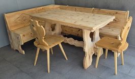 Wunderschöne Arvenholz-Eckbank mit Tisch  Arve Holz massiv
