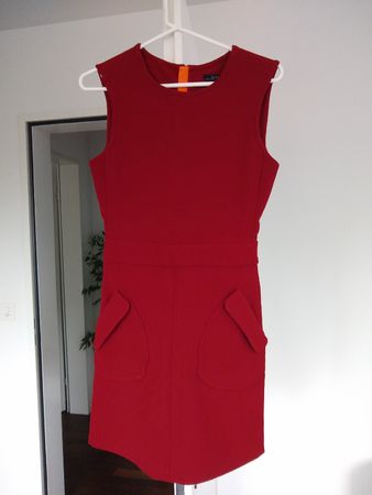 Zara dark Red Dress XS Pockets Elegant Office Business Casua