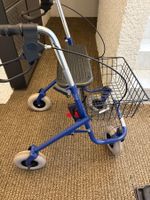 Rollator blau mit Korb und Sitz
