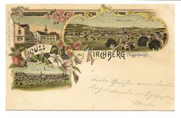 Gruss aus Kirchberg (SG) Toggenburg - Bazenheid  Litho  1899