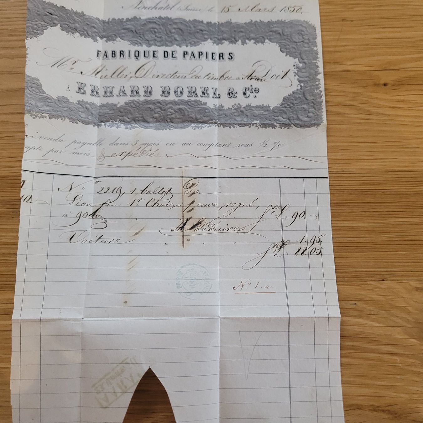 Alle Briefmarken: Document Préphilatélique Arau Neuchâtel 1850 – Gebraucht aus Biel/Bienne von Destockweb 2