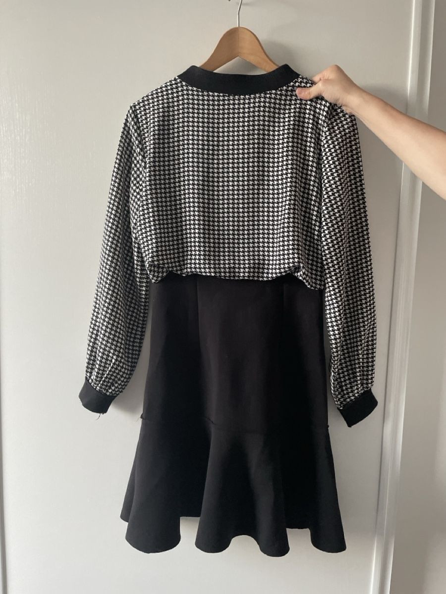 Vestiti: Chic Houndstooth Dress with Bow Detail – Usato da Vessy venduto da jie_gl9n 1