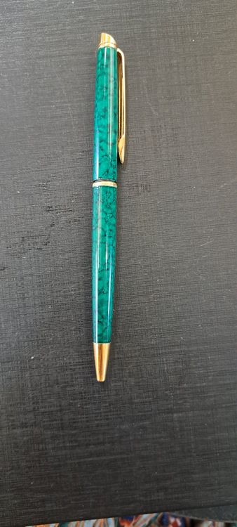 Stylo Plume Vintage Waterman Flair Ancien Avec étui En Cuir Vert - Occasion Authentique