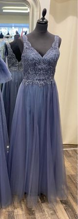 Abendkleid Tüll Spitze Dunkelblau Grösse 36 NEU