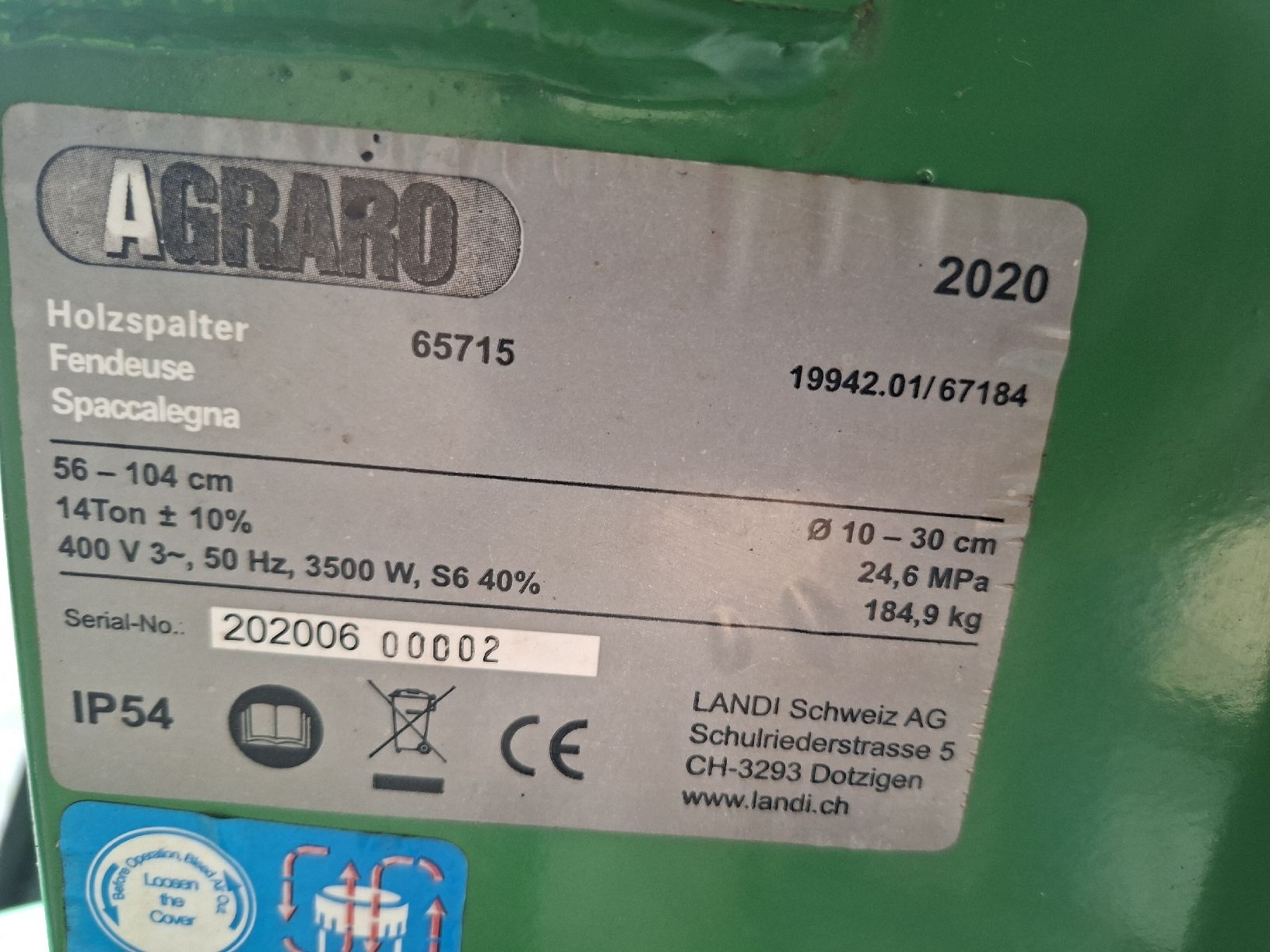 Tutte le macchine: Holzspalter 14 Tonne, 400V – Usato da Niederuzwil venduto da peter. 7