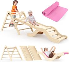 Montessori Klettergerüst 7-in-1 Rutsche Bogen Matte 1–3J