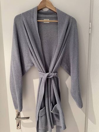 100 % Cashmere Jacke graublau mit Gürtel