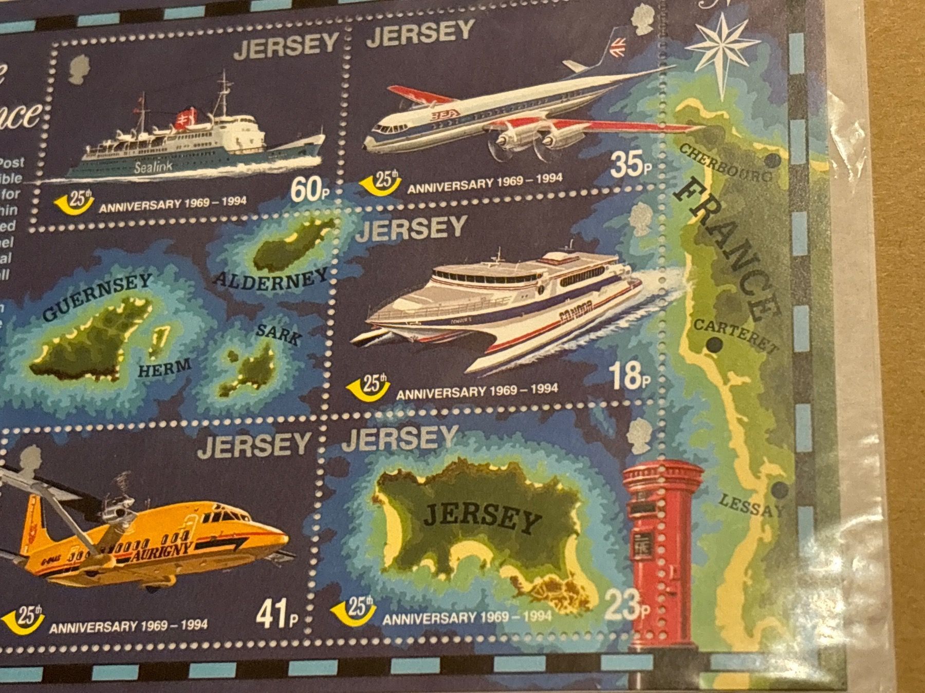 Alle Briefmarken: Jersey Guernsey Post 25th Jubiläum Briefmarken 1994 – Neu und originalverpackt aus Zürich von engebrunau 2