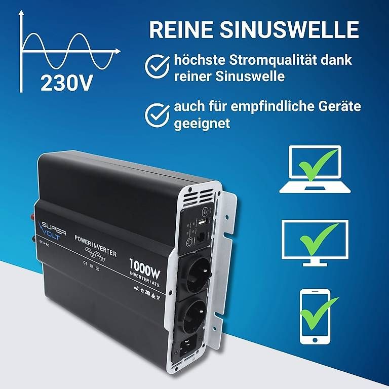 Inverter: Supervolt 12V 1000W Wechselrichter – Usato da Bülach venduto da CAMPTIVITY 2