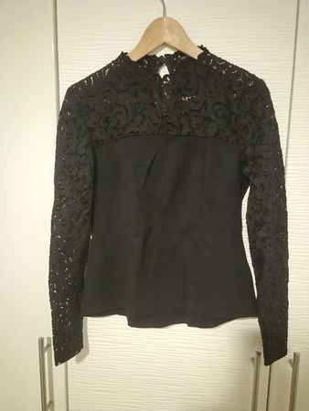 Damen Bluse schwarz mit Spitze Grösse M guter Zustand