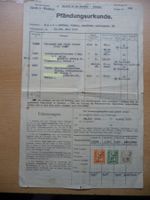 1926: Pfändungsurkunde mit Fiskalmarken gestempelt.