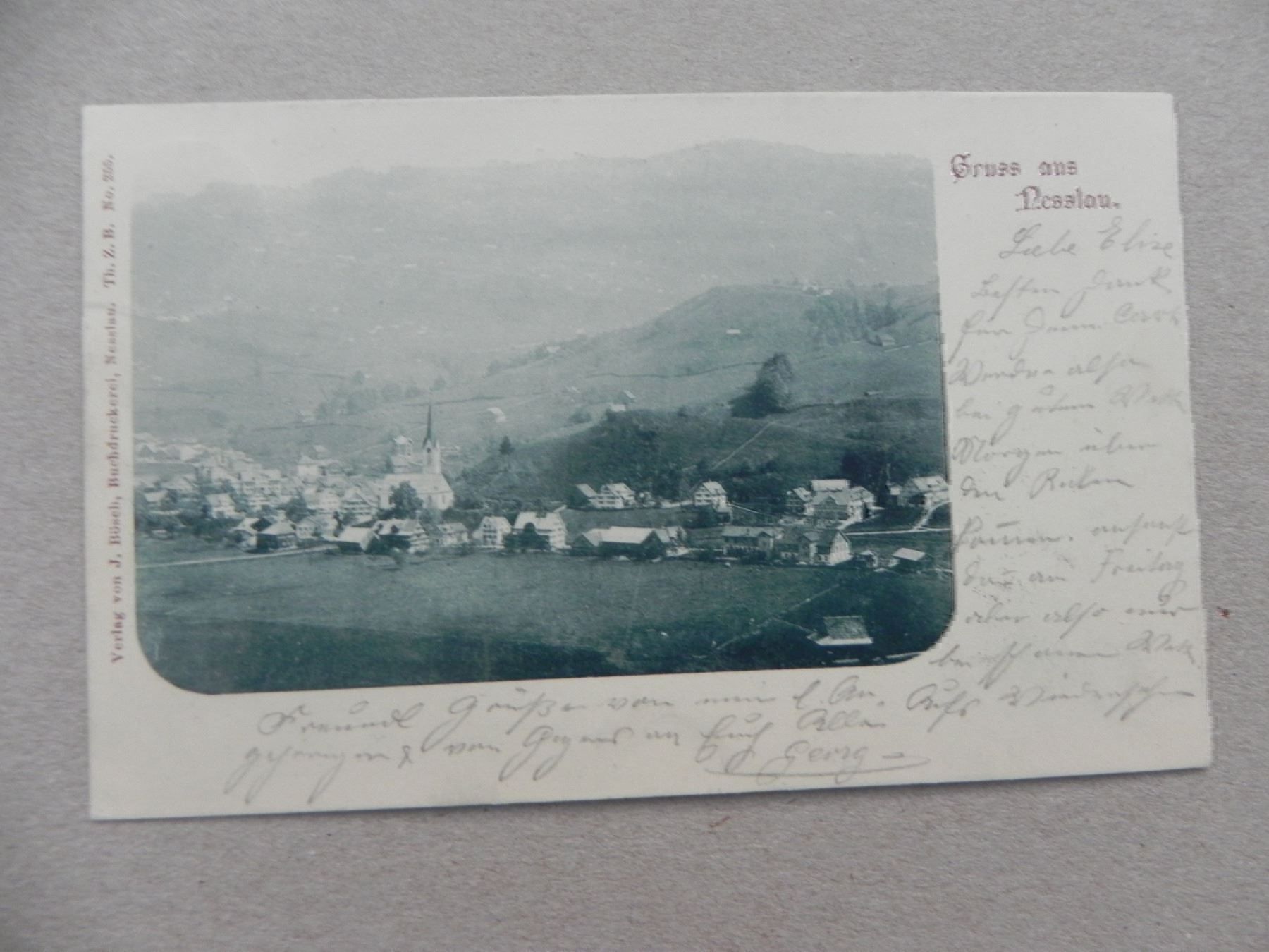 Cartoline postali: Ansichtskarte Nesslau SG 1899 – Usato da Siebnen venduto da krimsie