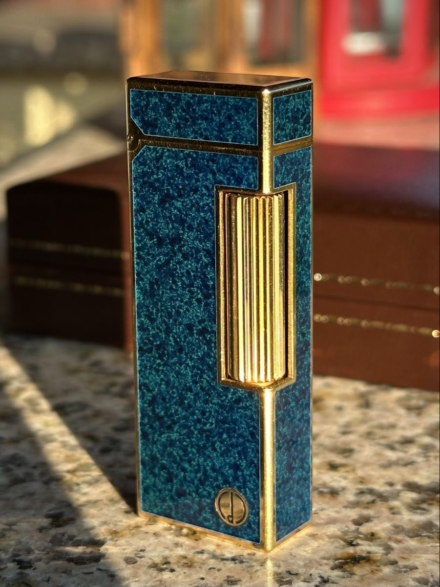 Dunhill Accendini: Dunhill Rollagas Blue Marble Gold-Plated, Pristine Condition – Nuovo (secondo la descrizione) da Zürich venduto da RatsTreasure 3