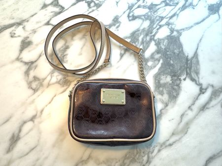 Michael Kors Brown MK Logo Crossbody Bag