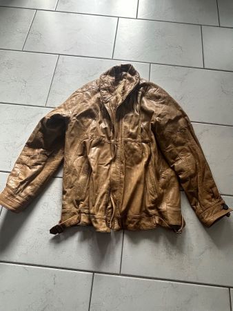 Hellbraune Lederjacke aus den 80er