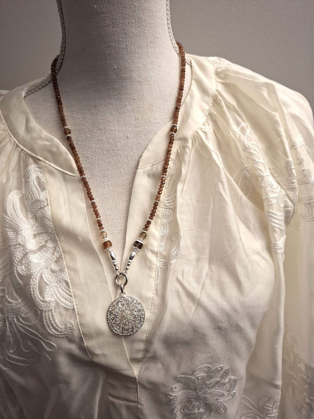 Catenine: AMELIA - Jadekette - Sterling Silber - braun – Nuovo e nell'imballaggio originale da Mühlethal venduto da nicita-modeschmuck 4