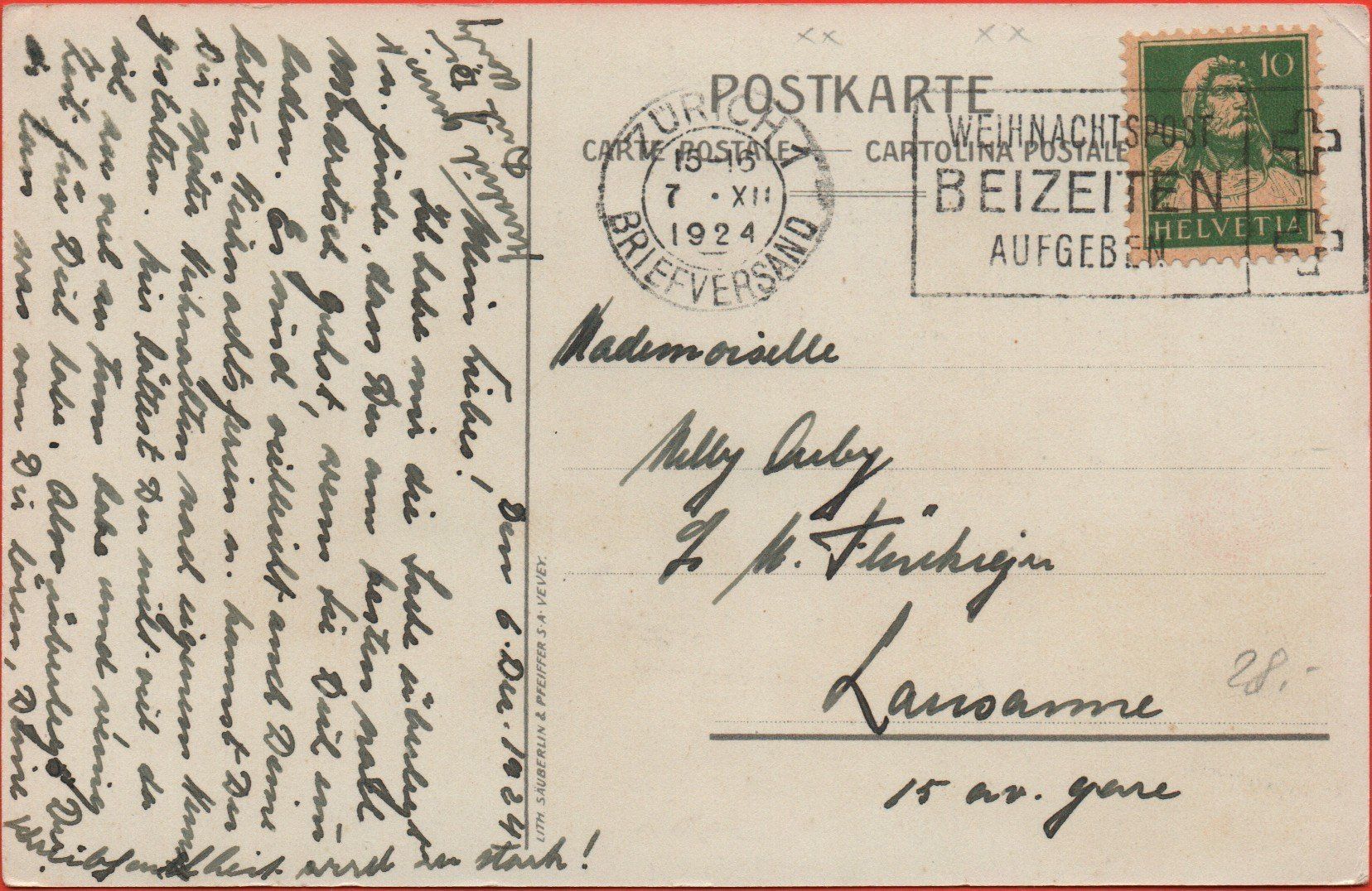Cartes postales: RAPPERSWIL Château - Ed. Chocolats Peter & Kohler, Vevey – D'occasion à Jona par philajona 1