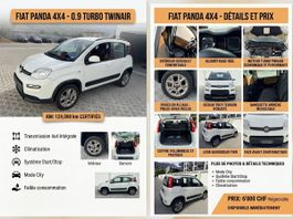 Fiat Panda 4x4 0.9 Turbo TwinAir 129000 km blanc