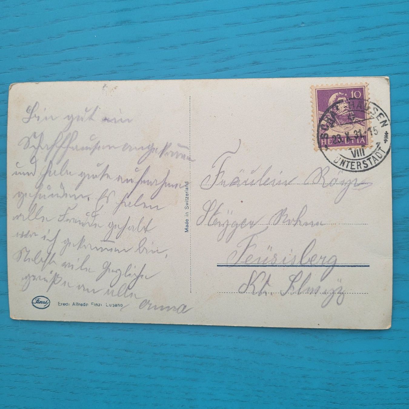 Cartoline postali: Schaffhausen - Blick vom Munot 1931 – Usato da SCHÜBELBACH venduto da CoKaHa 1