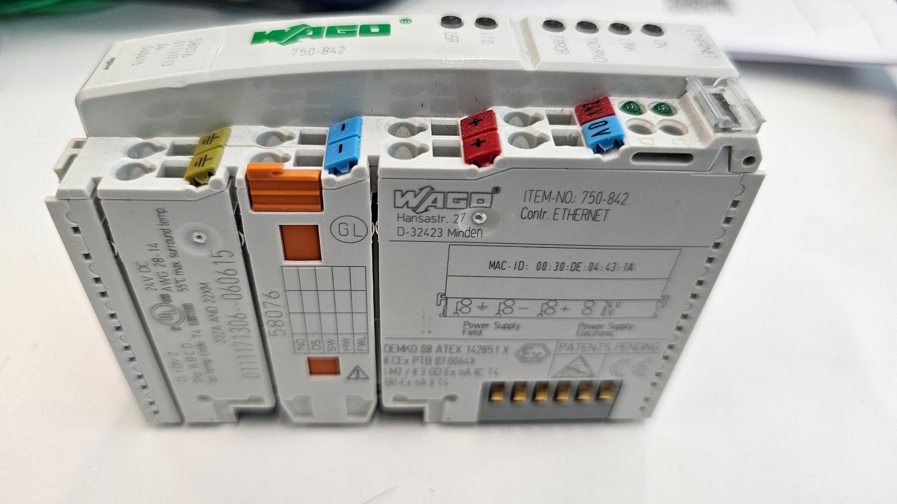 Wago Componenti elettronici: WAGO 750-842 Ethernet Controller – Usato da Boniswil venduto da escorpio 1