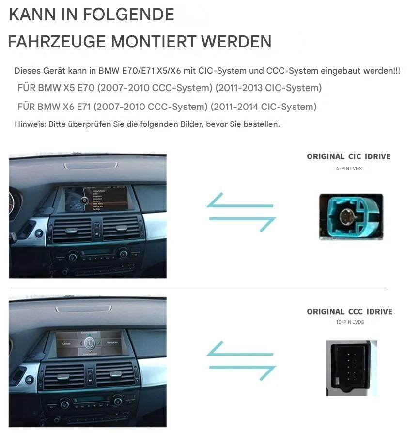 Lettore multimediale & Streamer: Multimedia Navi für BMW X5 X6 E70 E71 E72 Android System – Nuovo e nell'imballaggio originale da Chur venduto da shop.chur 4