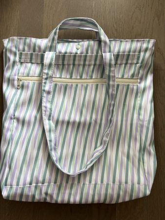 Stofftasche gestreift mit Reissverschluss