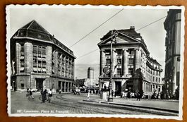 Lausanne - Place St. François - Tram & Animation 1946