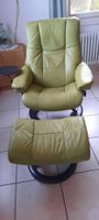 Relax Sessel von Stressless, Leder hellgrün mit Hocker