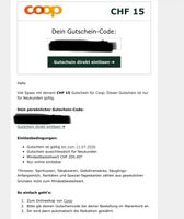 Coop Rabattcode 15.- (bis 11.7.2026)