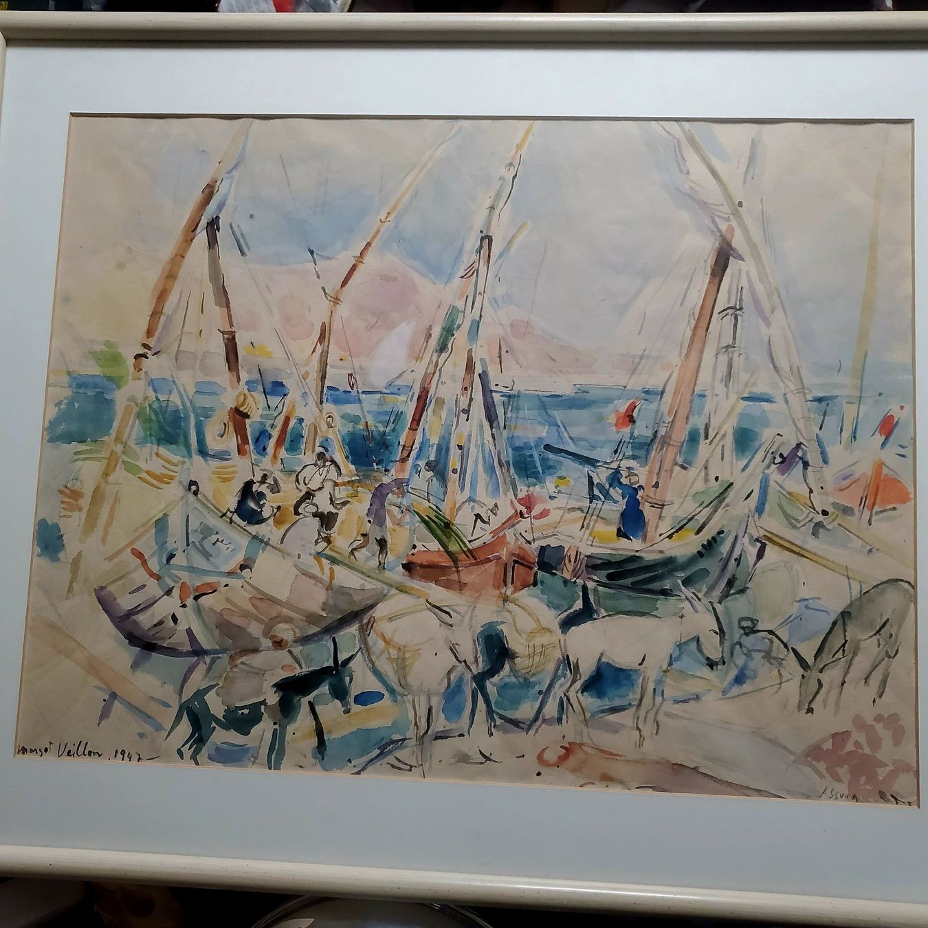 Dipinti: Original post impressionistische Aquarell Margo Veillon 1947 – Usato da Opfikon venduto da Diversamente 5