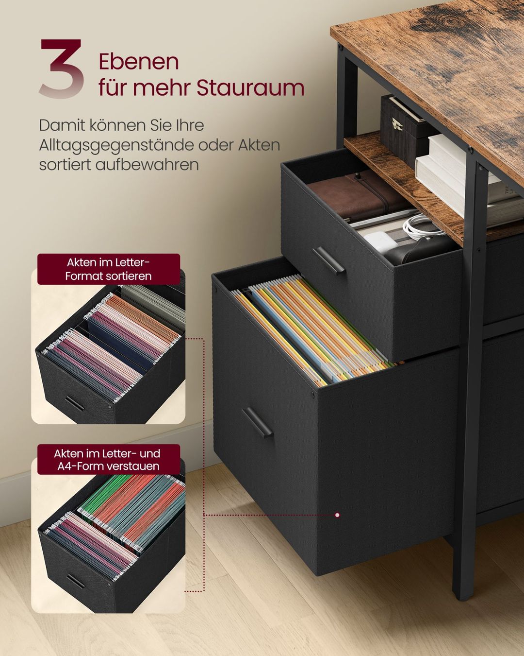Scrivanie: Computertisch Bürotisch Schreibtisch mit 3 Ablagen JORIS – Nuovo e nell'imballaggio originale da Lachen SZ venduto da MAMORU-MOEBEL 3